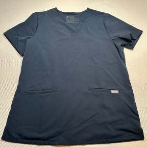 Figs Technical Collection Women’s Shirt Scrub Top V Neck Blue gray Medium